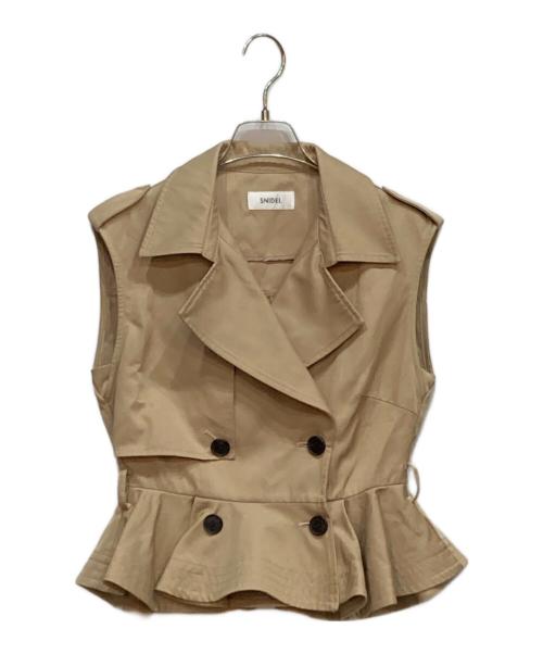 Snidel（スナイデル）Snidel (スナイデル) トレンチチュールセットドレス ホワイト×ベージュの古着・服飾アイテム