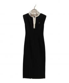 HER LIP TO（ハーリップトゥ）の古着「French Sleeve Polo Long Dress」｜ブラック