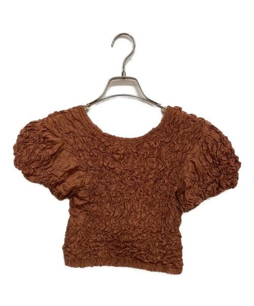 CLANE（クラネ）CLANE (クラネ) W FACE SHIRRING TOPS ブラウン サイズ:1の古着・服飾アイテム