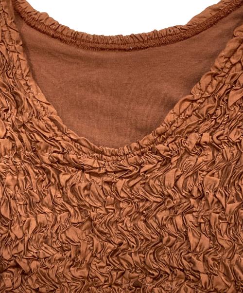 CLANE（クラネ）CLANE (クラネ) W FACE SHIRRING TOPS ブラウン サイズ:1の古着・服飾アイテム