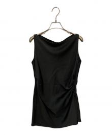 CLANE（クラネ）の古着「SATIN DRAPE TOPS」｜ブラック