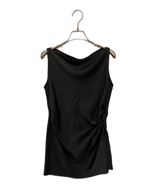 CLANE（クラネ）CLANE (クラネ) SATIN DRAPE TOPS ブラック サイズ:1 未使用品の古着・服飾アイテム
