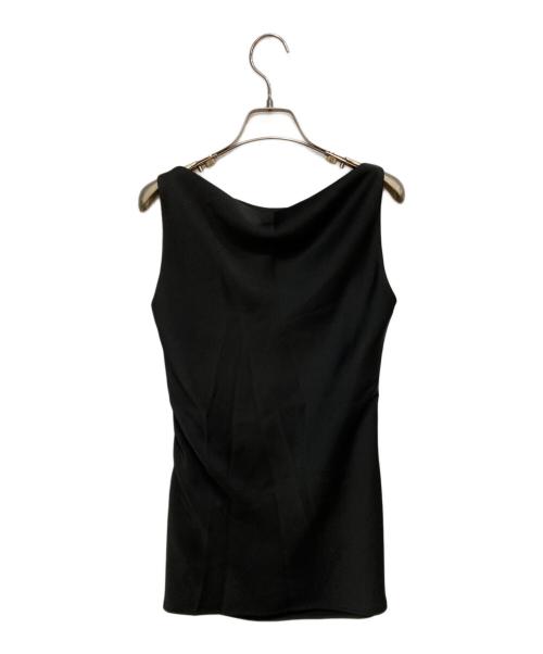 CLANE（クラネ）CLANE (クラネ) SATIN DRAPE TOPS ブラック サイズ:1 未使用品の古着・服飾アイテム