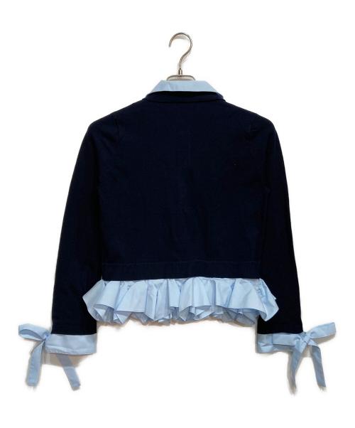 Snidel（スナイデル）Snidel (スナイデル) シャツドッキング ヘムボリューム ニット プルオーバー ブルー サイズ:Fの古着・服飾アイテム