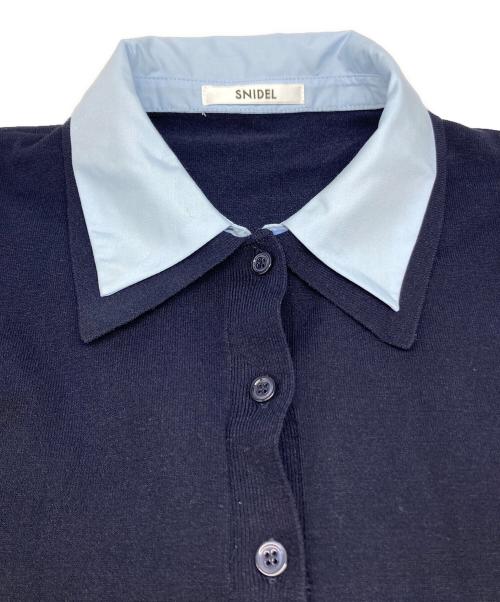 Snidel（スナイデル）Snidel (スナイデル) シャツドッキング ヘムボリューム ニット プルオーバー ブルー サイズ:Fの古着・服飾アイテム