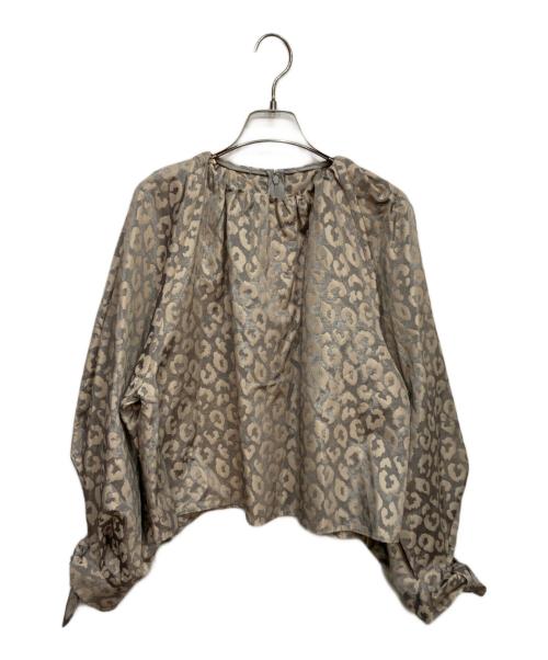 Lig.（リグドット）Lig. (リグドット) ドッレオパード柄 ボリュームスリーブ ブラウス ブラウン サイズ:FREEの古着・服飾アイテム