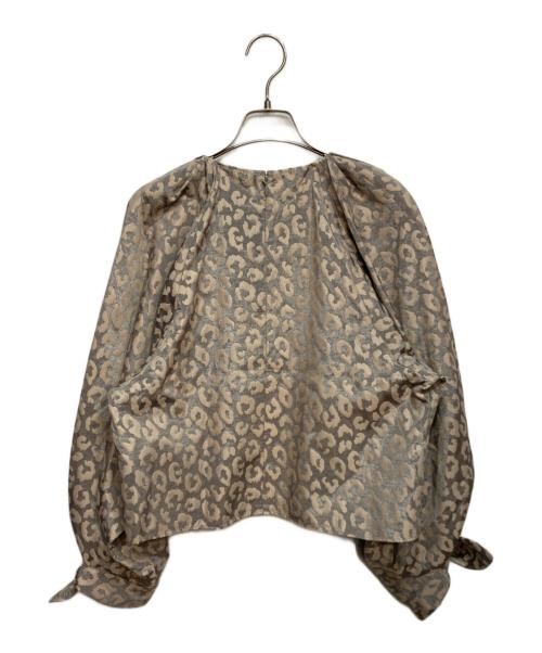 Lig.（リグドット）Lig. (リグドット) ドッレオパード柄 ボリュームスリーブ ブラウス ブラウン サイズ:FREEの古着・服飾アイテム