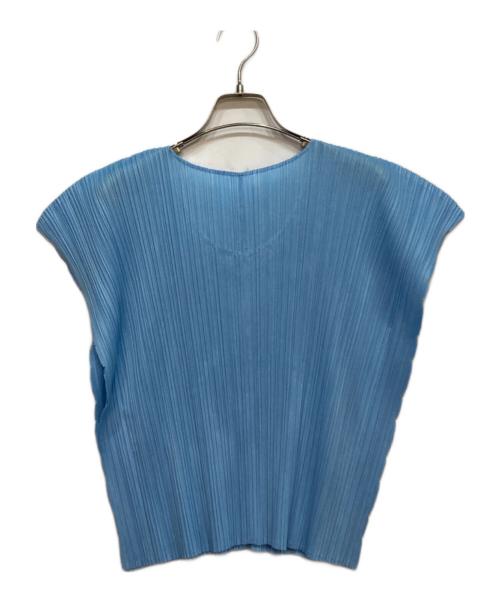 PLEATS PLEASE（プリーツプリーズ）PLEATS PLEASE (プリーツプリーズ) ノースリーブプリーツカットソー ブルー サイズ:3の古着・服飾アイテム