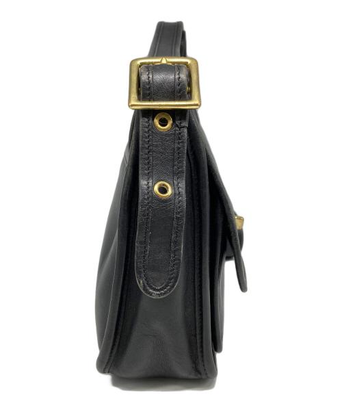 COACH（コーチ）COACH (コーチ) ランブラーターンロック フラップ レザー ショルダーバッグ ブラックの古着・服飾アイテム