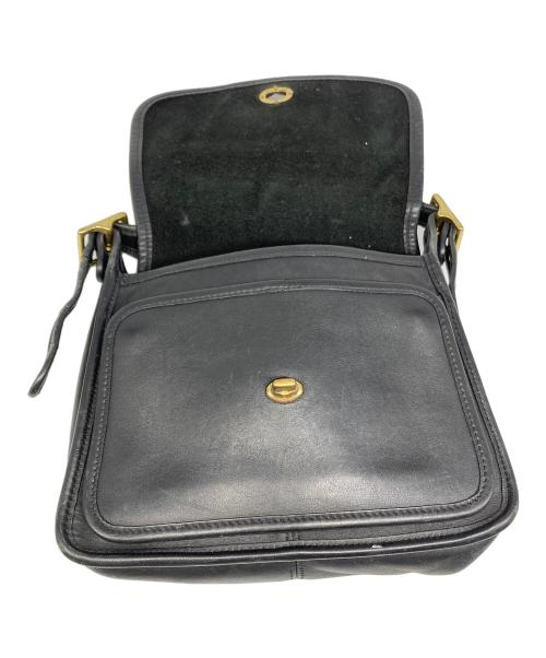 COACH（コーチ）COACH (コーチ) ランブラーターンロック フラップ レザー ショルダーバッグ ブラックの古着・服飾アイテム