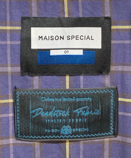 MAISON SPECIAL（メゾンスペシャル）MAISON SPECIAL (メゾンスペシャル) Prime-Over Open Collar Short Sleeve Shirt パープル サイズ:1の古着・服飾アイテム