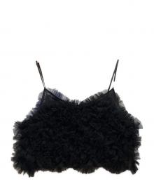 HeRIN.CYE（ヘリンドットサイ）の古着「Bi color many frill bustier」｜ブラック×ネイビー