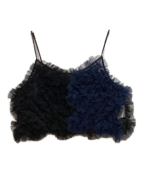 HeRIN.CYE（ヘリンドットサイ）HeRIN.CYE (ヘリンドットサイ) Bi color many frill bustier ブラック×ネイビー サイズ:FREEの古着・服飾アイテム