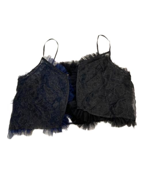 HeRIN.CYE（ヘリンドットサイ）HeRIN.CYE (ヘリンドットサイ) Bi color many frill bustier ブラック×ネイビー サイズ:FREEの古着・服飾アイテム