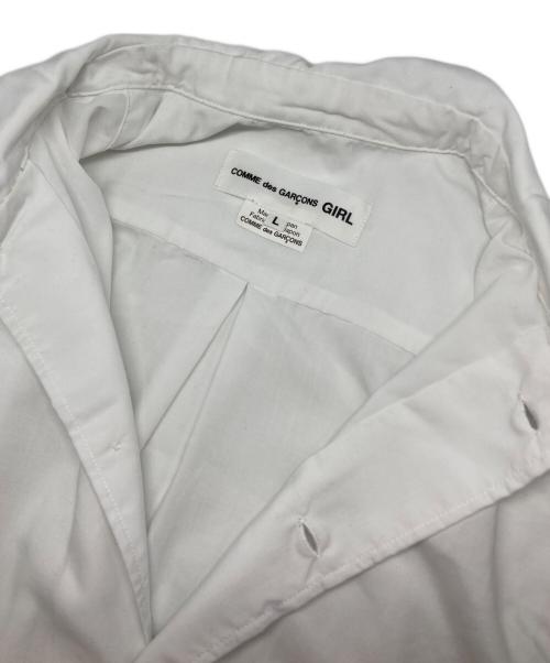 COMME des GARCONS GIRL（コムデギャルソンガール）COMME des GARCONS GIRL (コムデギャルソンガール) 丸襟フリルポケットシャツ ホワイト サイズ:Ｌの古着・服飾アイテム
