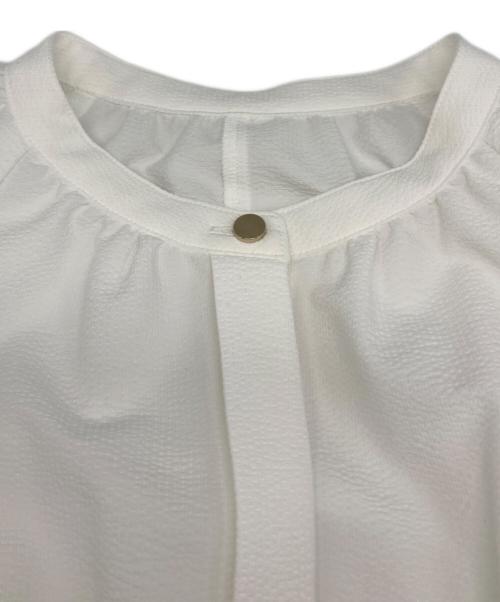 ANAYI（アナイ）ANAYI (アナイ) サッカー ストレッチ パフ袖 ワンピース ホワイト サイズ:36の古着・服飾アイテム