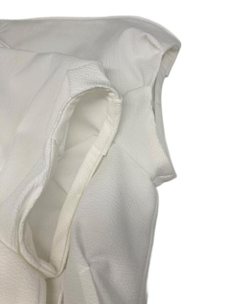 ANAYI（アナイ）ANAYI (アナイ) サッカー ストレッチ パフ袖 ワンピース ホワイト サイズ:36の古着・服飾アイテム