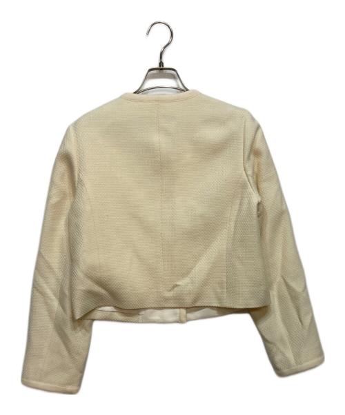 ANAYI（アナイ）ANAYI (アナイ) ウール プリペラ ノーカラー ジャケット アイボリー サイズ:36の古着・服飾アイテム