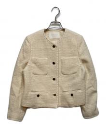 BALLSEY（ボールジィ）の古着「スラブ コットン ツイード Vクルーネック ジャケット」｜ベージュ