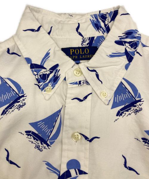 POLO RALPH LAUREN（ポロ・ラルフローレン）POLO RALPH LAUREN (ポロ・ラルフローレン) 半袖シャツ ブルー×ホワイト サイズ:Ｍの古着・服飾アイテム