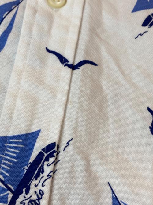 POLO RALPH LAUREN（ポロ・ラルフローレン）POLO RALPH LAUREN (ポロ・ラルフローレン) 半袖シャツ ブルー×ホワイト サイズ:Ｍの古着・服飾アイテム