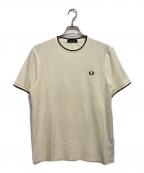 FRED PERRYフレッドペリー）の古着「TRIM DETAIL CREPE PIQUE TEE」｜アイボリー