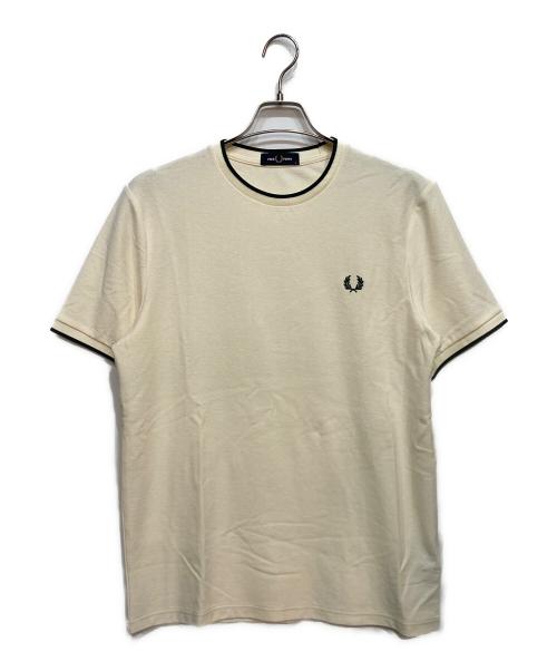 FRED PERRY（フレッドペリー）FRED PERRY (フレッドペリー) TRIM DETAIL CREPE PIQUE TEE アイボリー サイズ:Ｍの古着・服飾アイテム