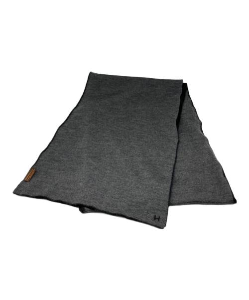 HERMES（エルメス）HERMES (エルメス) ウール カシミヤ ストール ブラック×グレーの古着・服飾アイテム