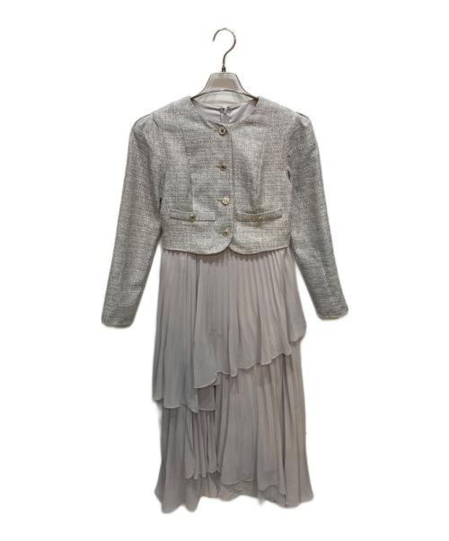 And Couture（アンドクチュール）And Couture (アンドクチュール) ツイードジャケットドッキングワンピース グレー サイズ:Sの古着・服飾アイテム