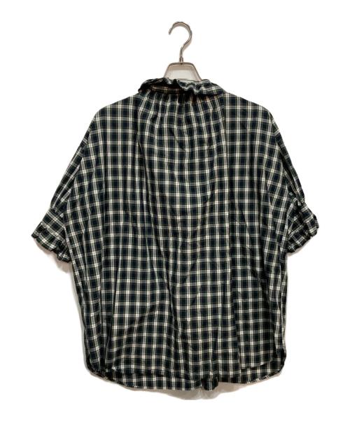 dahl'ia（ダリア）dahl'ia (ダリア) チェックフリルブラウス ホワイト×グリーン サイズ:FREEの古着・服飾アイテム