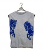 TANタン）の古着「DREAMY HORSE KNITTED TUNIC」｜ブルー