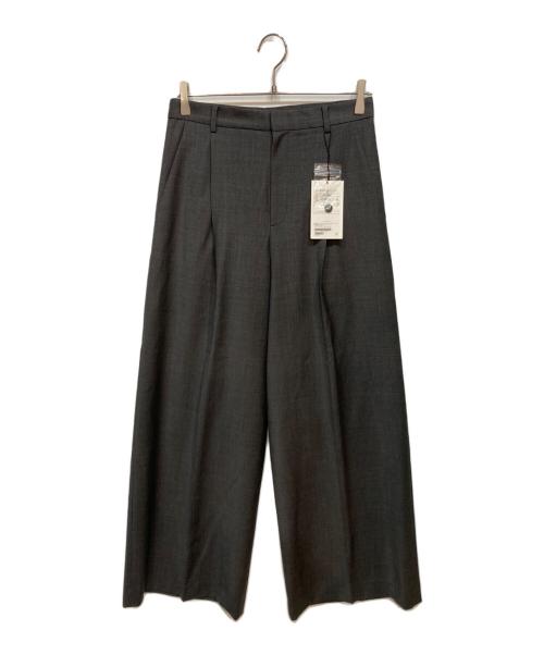 ATTISESSION（アティセッション）ATTISESSION (アティセッション) ツイルトロピカル タック ワイドパンツ グレー サイズ:38 未使用品の古着・服飾アイテム
