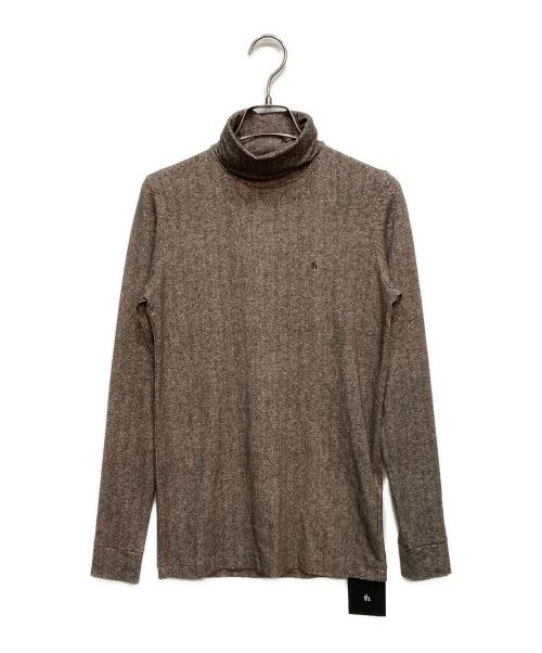 th products（ティーエイチプロダクツ）th products (ティーエイチプロダクツ) Tweed Printed Turtle neck　ツイードプリント タートルンエック ニット ブラウン サイズ:1 未使用品の古着・服飾アイテム