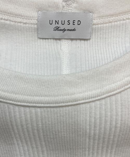UNUSED（アンユーズド）UNUSED (アンユーズド) rib long sleeve tee リブ ロングスリーブ Tee ホワイト サイズ:2の古着・服飾アイテム