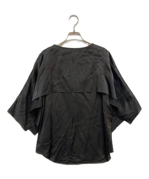 DES PRES（デ プレ）DES PRES (デ プレ) ソフトサテン レイヤードブラウス ブラック サイズ:F 未使用品の古着・服飾アイテム