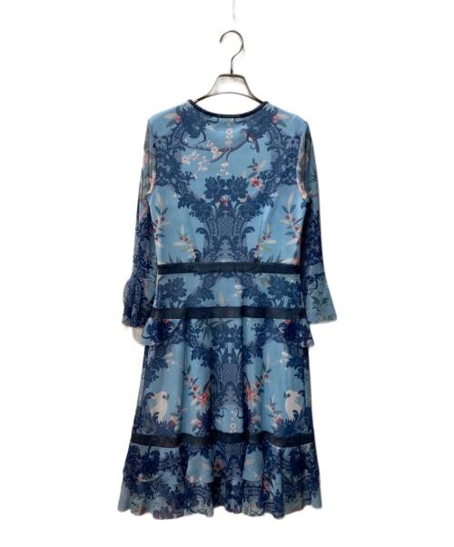 VIVIENNE TAM（ヴィヴィアンタム）VIVIENNE TAM (ヴィヴィアンタム) Miao circle print on net ドレス ブルー サイズ:40の古着・服飾アイテム