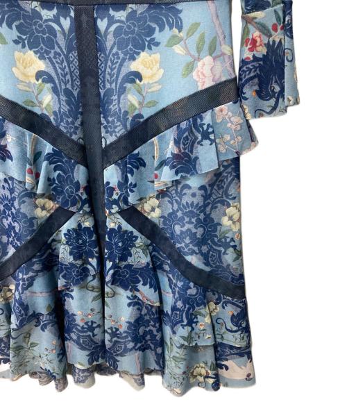 VIVIENNE TAM（ヴィヴィアンタム）VIVIENNE TAM (ヴィヴィアンタム) Miao circle print on net ドレス ブルー サイズ:40の古着・服飾アイテム