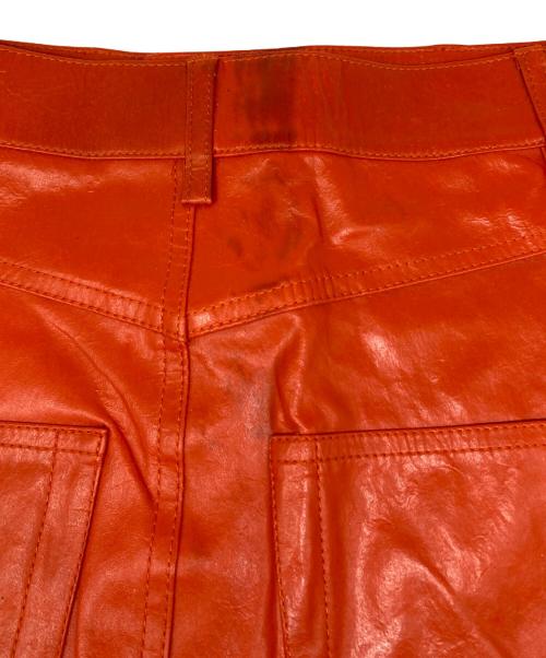 HELMUT LANG（ヘルムートラング）HELMUT LANG (ヘルムートラング) ラムレザースカート オレンジの古着・服飾アイテム