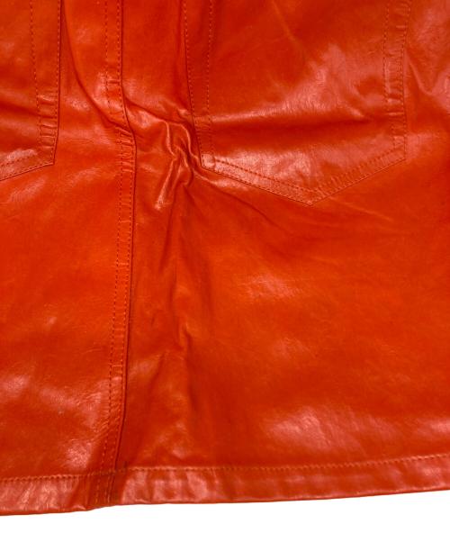 HELMUT LANG（ヘルムートラング）HELMUT LANG (ヘルムートラング) ラムレザースカート オレンジの古着・服飾アイテム