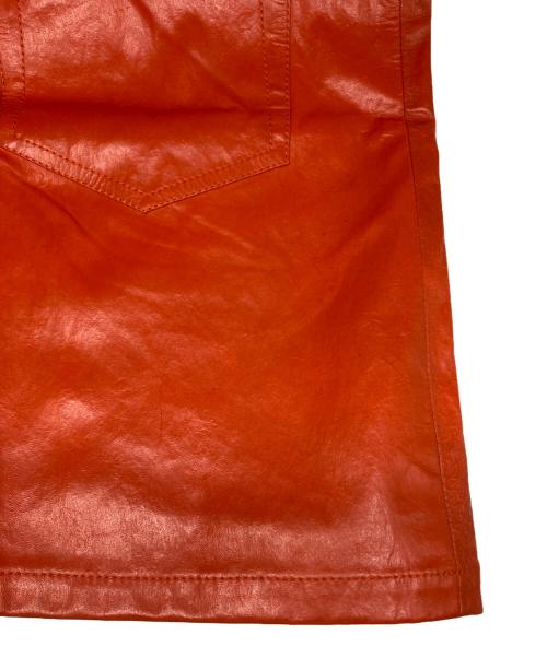 HELMUT LANG（ヘルムートラング）HELMUT LANG (ヘルムートラング) ラムレザースカート オレンジの古着・服飾アイテム