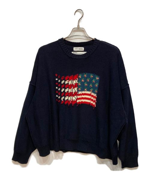 TTT MSW（ティー）TTT MSW (ティー) DAIRIKU (ダイリク) American Dream Inside-out Knit ネイビー サイズ:FREEの古着・服飾アイテム