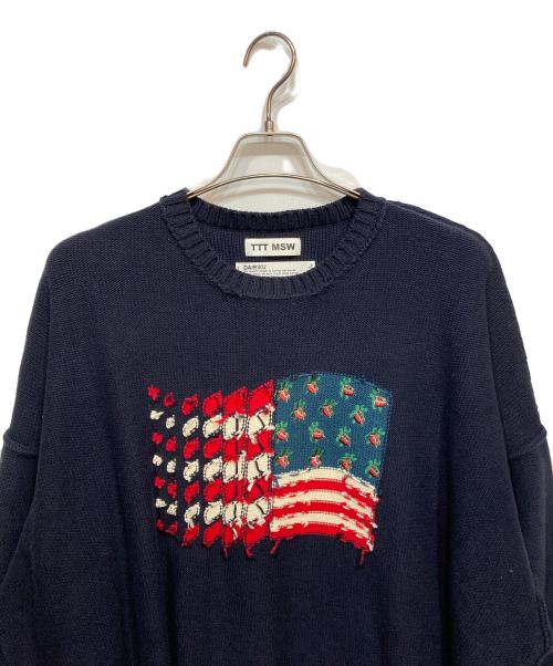 TTT MSW（ティー）TTT MSW (ティー) DAIRIKU (ダイリク) American Dream Inside-out Knit ネイビー サイズ:FREEの古着・服飾アイテム