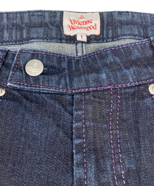 Vivienne Westwood（ヴィヴィアンウエストウッド）Vivienne Westwood (ヴィヴィアンウエストウッド) オーブ刺繍 デニムパンツ インディゴ サイズ:1の古着・服飾アイテム