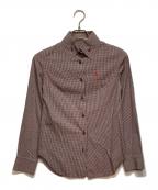 Vivienne Westwood RED LABELヴィヴィアンウエストウッドレッドレーベル）の古着「オーブ刺繍チェックシャツ」｜ブラウン