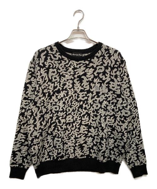 BlackEyePatch（ブラックアイパッチ）BlackEyePatch (ブラックアイパッチ) OG LABEL FLAMES KNIT ブラック サイズ:Mの古着・服飾アイテム