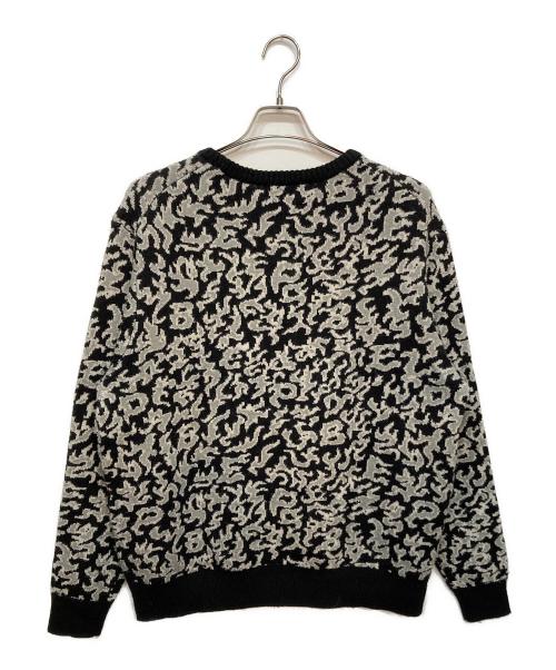 BlackEyePatch（ブラックアイパッチ）BlackEyePatch (ブラックアイパッチ) OG LABEL FLAMES KNIT ブラック サイズ:Mの古着・服飾アイテム