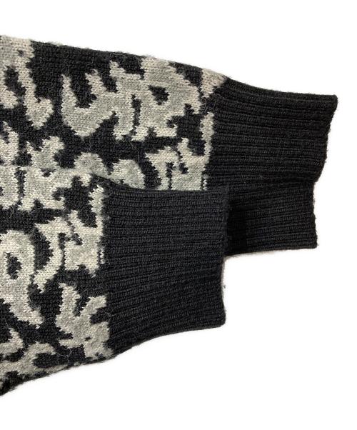 BlackEyePatch（ブラックアイパッチ）BlackEyePatch (ブラックアイパッチ) OG LABEL FLAMES KNIT ブラック サイズ:Mの古着・服飾アイテム