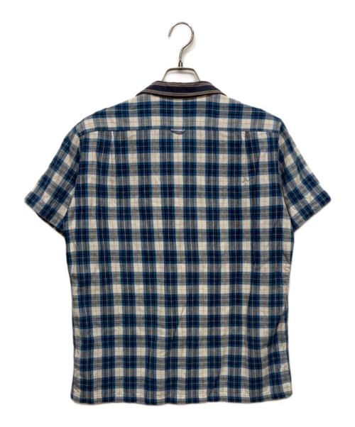 kenneth field（ケネスフィールド）kenneth field (ケネスフィールド) コットンリネンオープンカラーシャツ ブルー サイズ:Mの古着・服飾アイテム