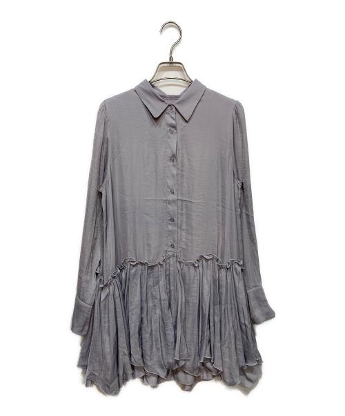 COCODEAL（ココディール）COCODEAL (ココディール) ケーブルニット×ペプラムシャツミニワンピース パープル サイズ:1の古着・服飾アイテム
