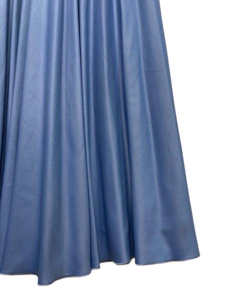 ANAYI（アナイ）ANAYI (アナイ) レザーライクサテンプリーツスカート ブルー サイズ:34の古着・服飾アイテム